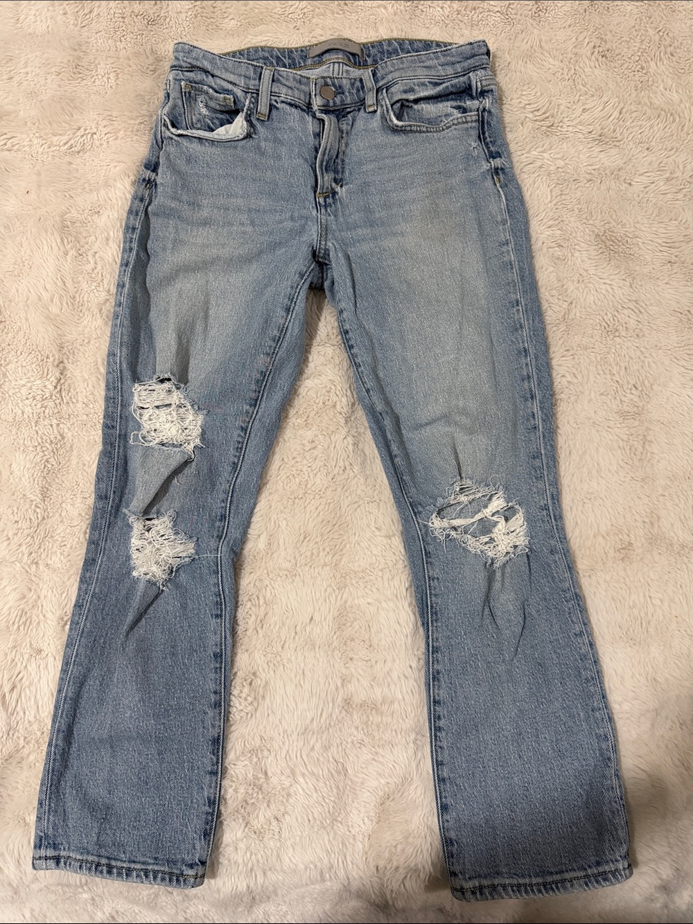 Joe's Jeans Light Blue Distressed Straight Leg Jeans